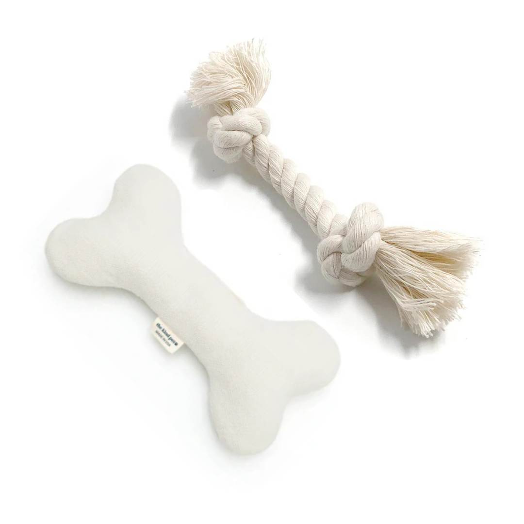 Boba & Vespa Natural Dog Toy Bundle in Cotton and Hemp (+ Free Poop Bag)-2