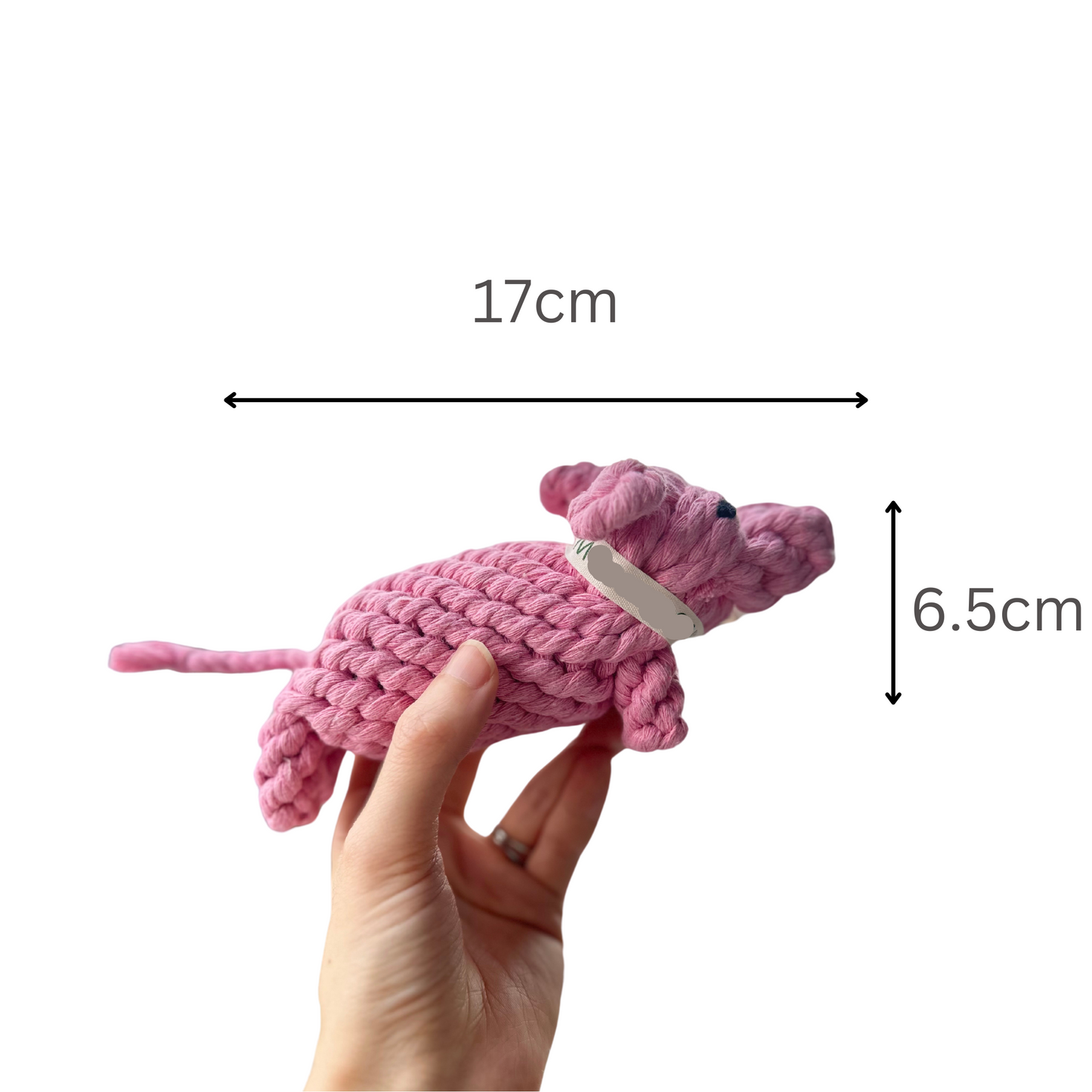 Piggy Pink Rope Dog Toy-3