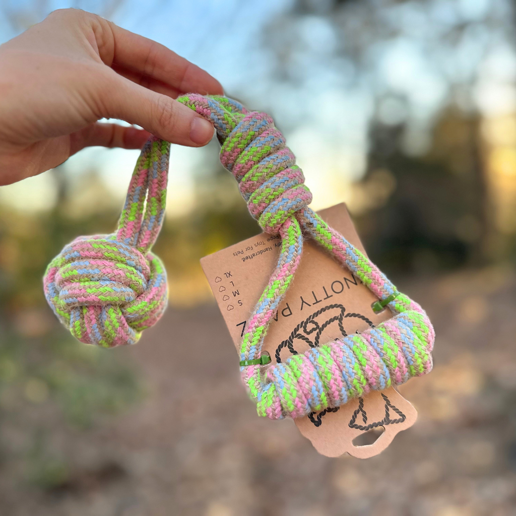 Hemp Rope Tug Dog Toy Monkey Fist-0