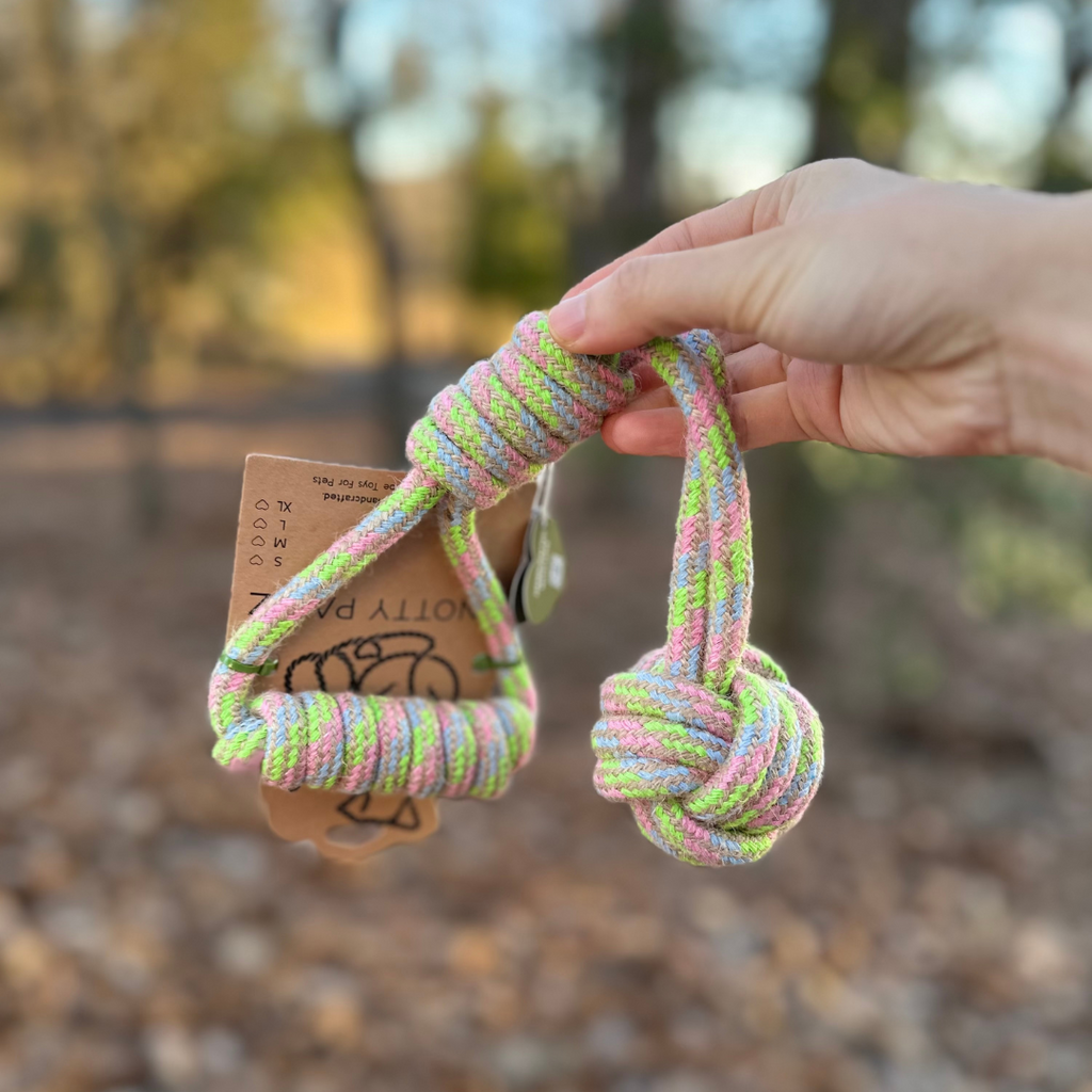 Hemp Rope Tug Dog Toy Monkey Fist-2
