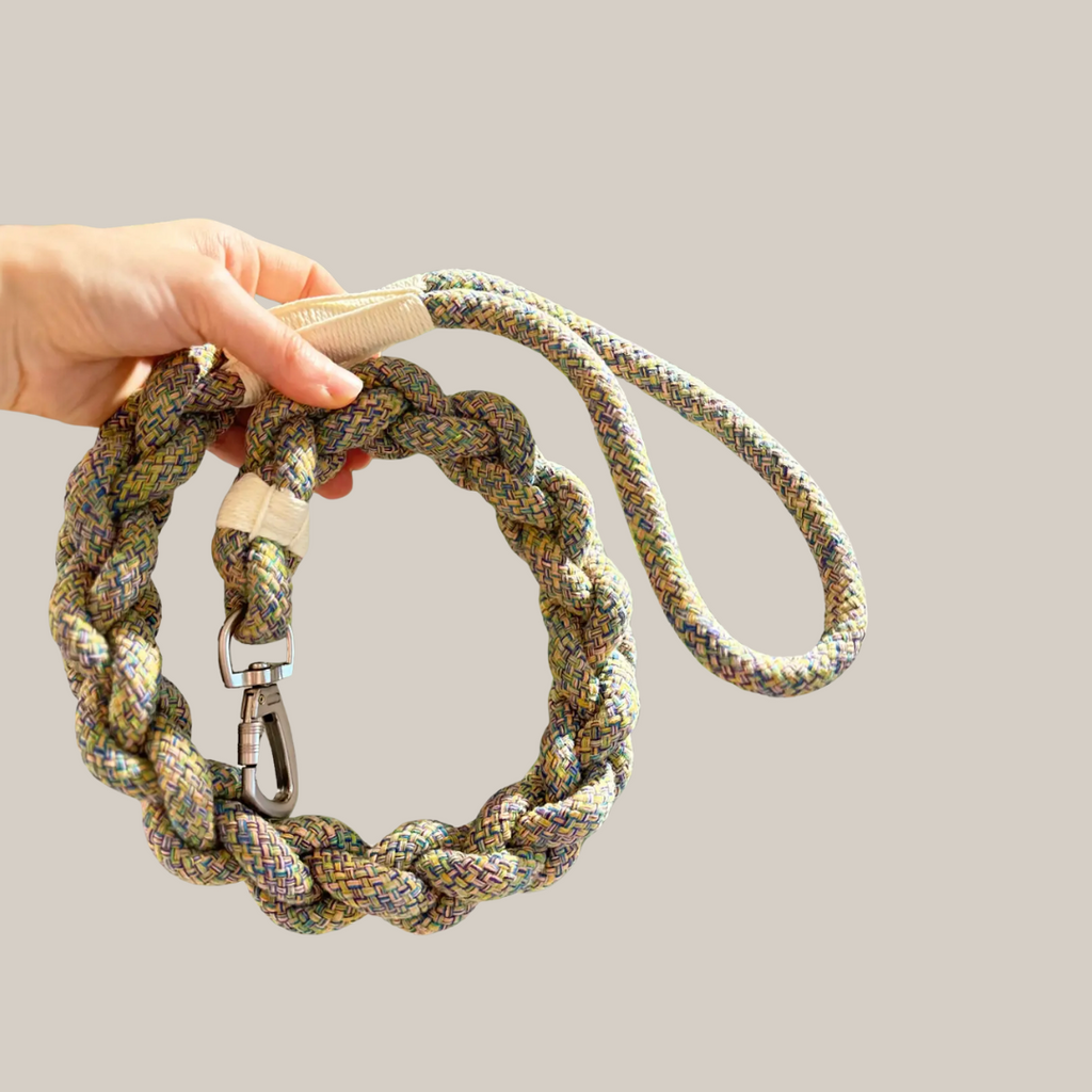 New: Handcrafted Olive Dog Leash | Sustainable |Stylish-1