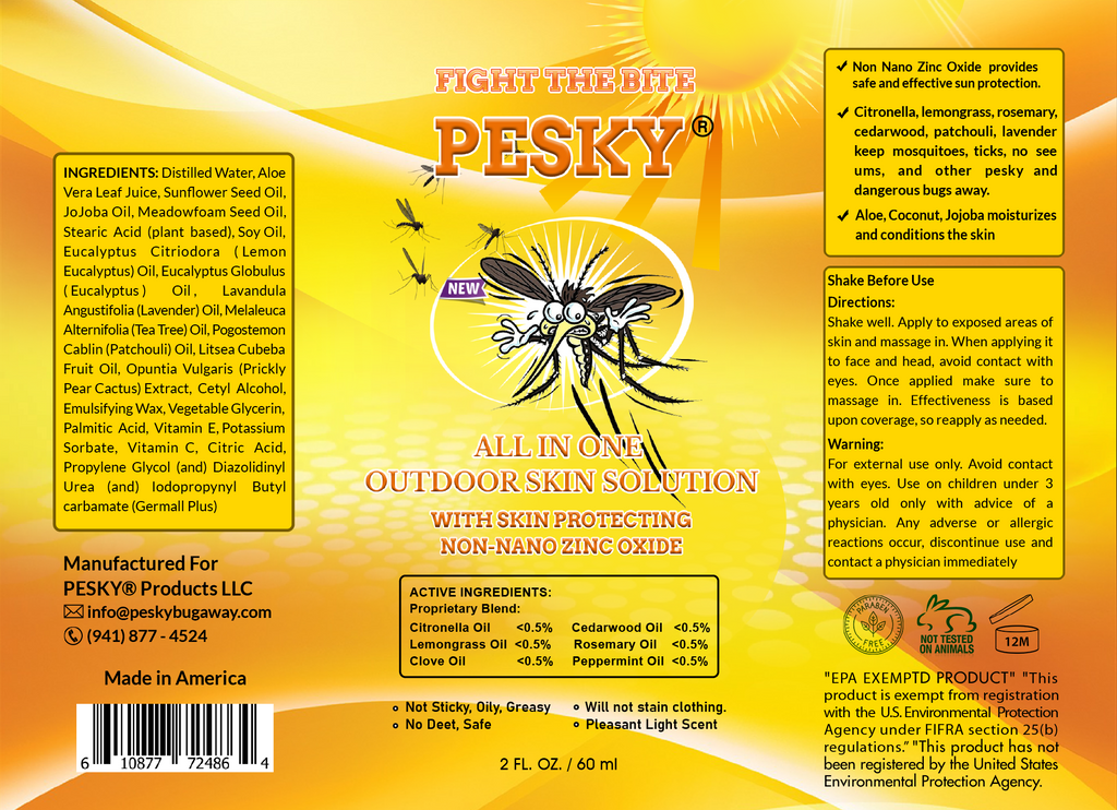 PESKY® Bug Away - All In One Outdoor Skin Solution with Skin Protecting Non-Nano Zinc Oxide-3