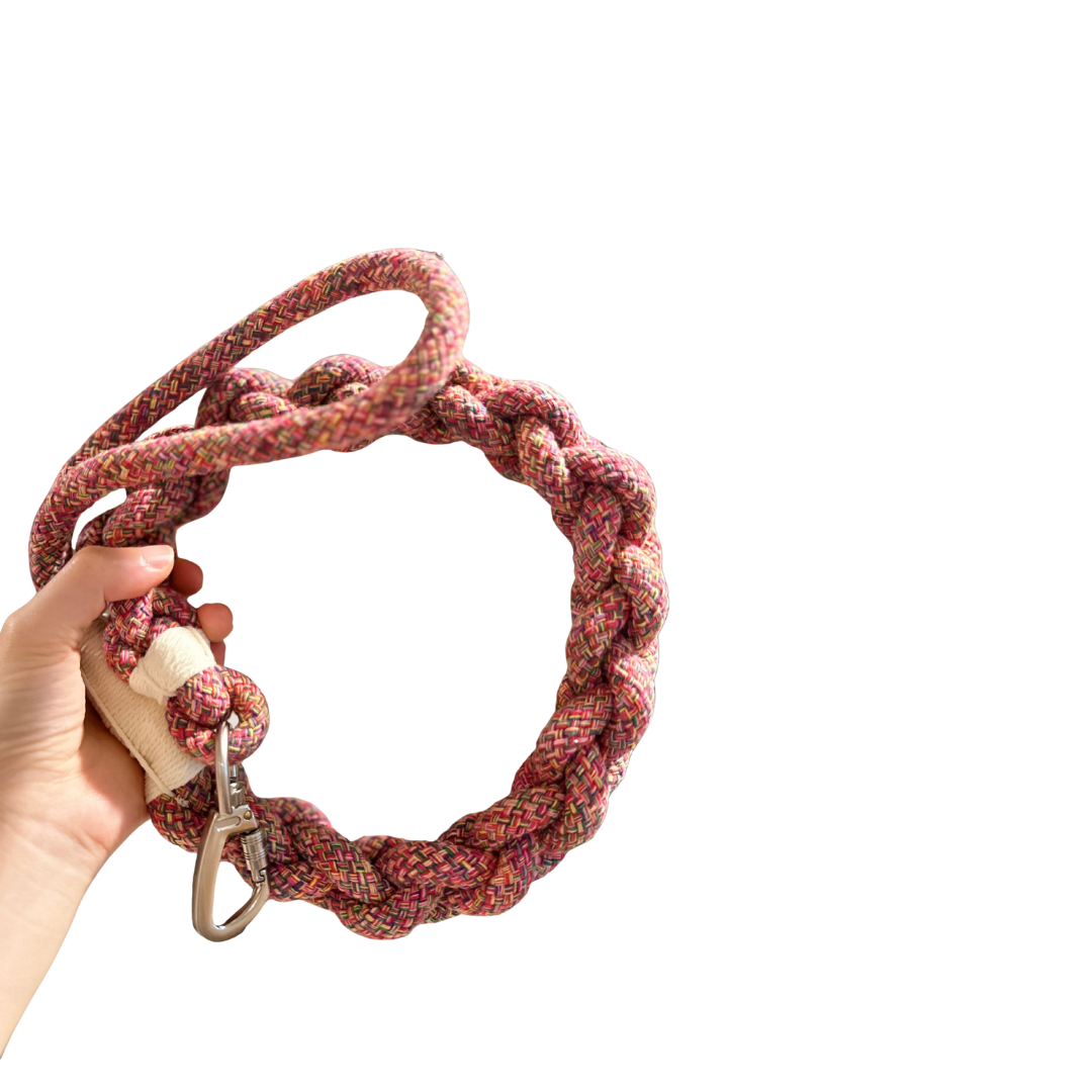 New: Handcrafted Rose Ember Dog Leash | Sustainable |Stylish-0