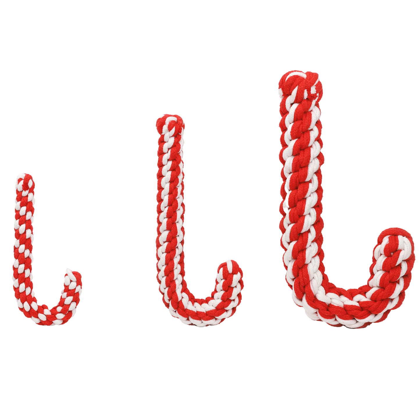 Braided Candy Cane Pet Rope Toy-0
