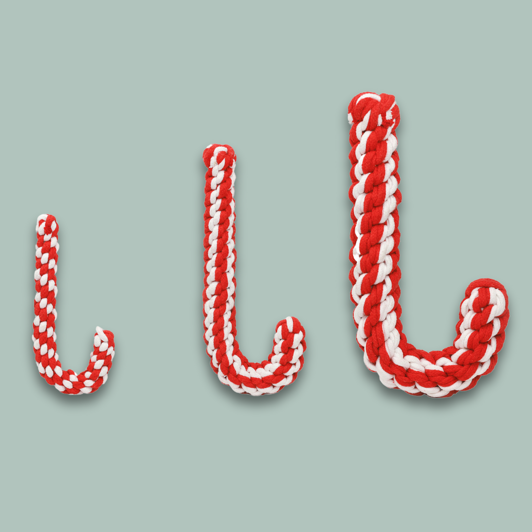 Braided Candy Cane Pet Rope Toy-1