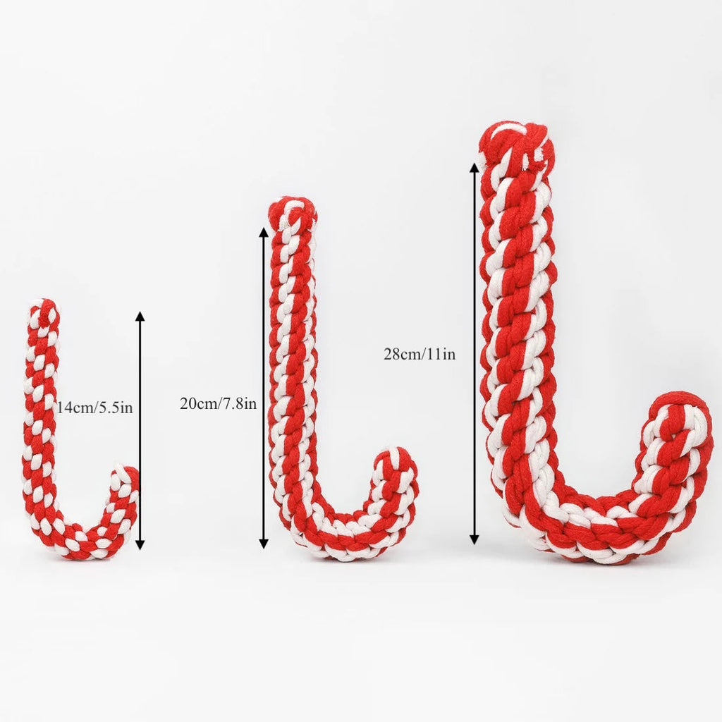 Braided Candy Cane Pet Rope Toy-3