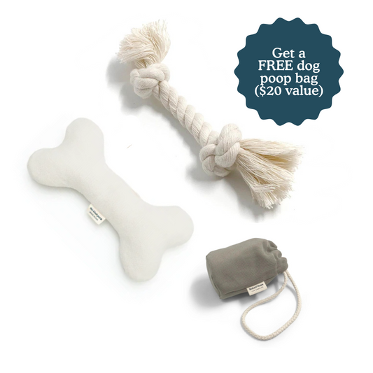Boba & Vespa Natural Dog Toy Bundle in Cotton and Hemp (+ Free Poop Bag)-0