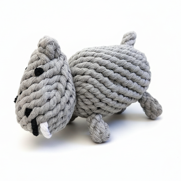 Large Gray Hippo Dog Rope Toys-0