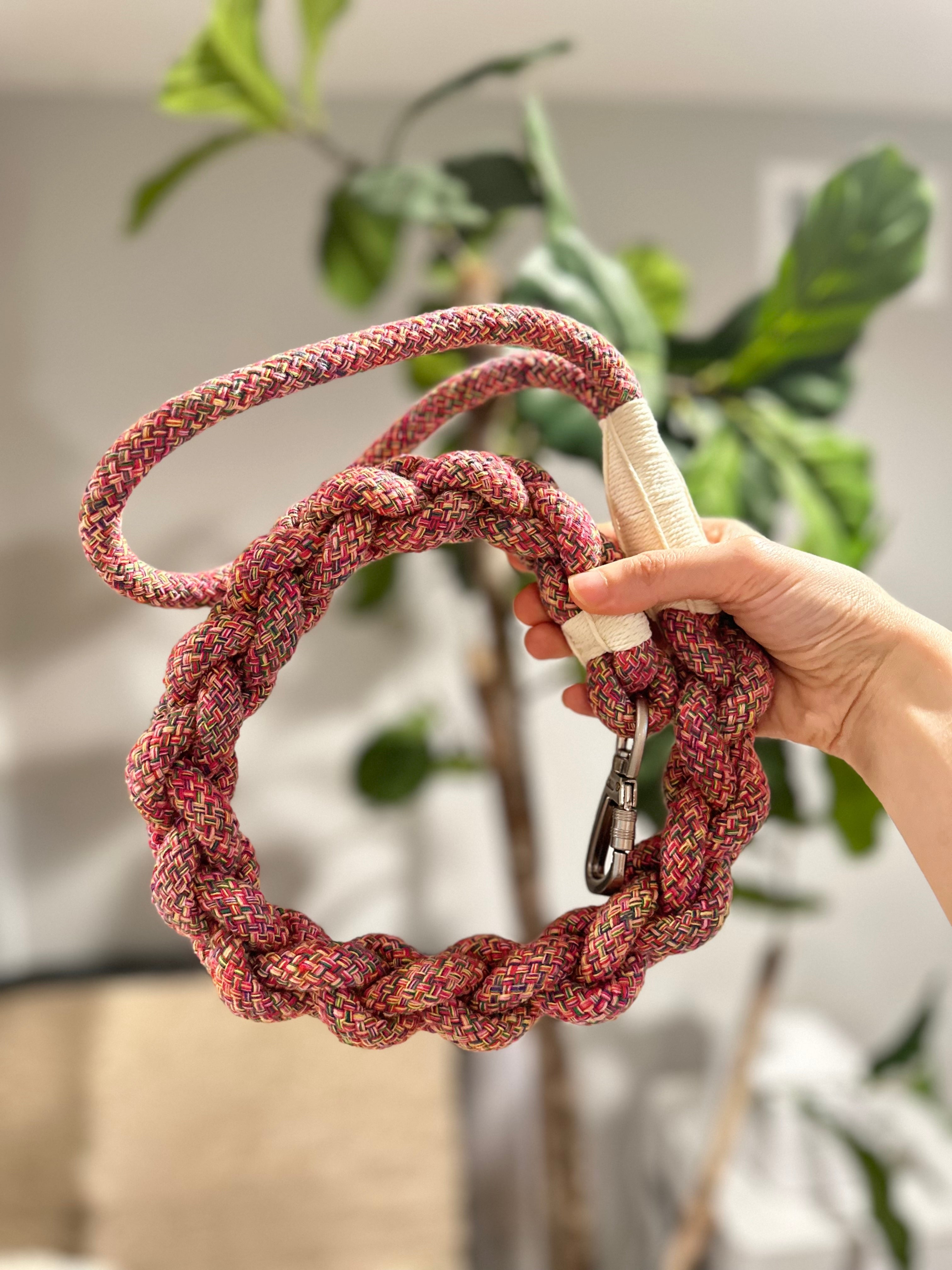 New: Handcrafted Rose Ember Dog Leash | Sustainable |Stylish-2