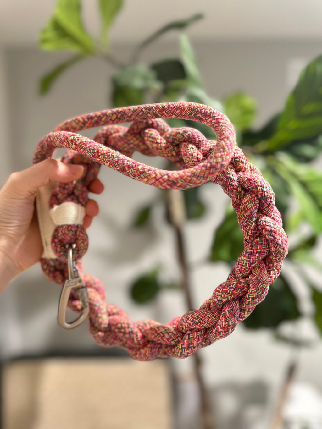 New: Handcrafted Rose Ember Dog Leash | Sustainable |Stylish-3