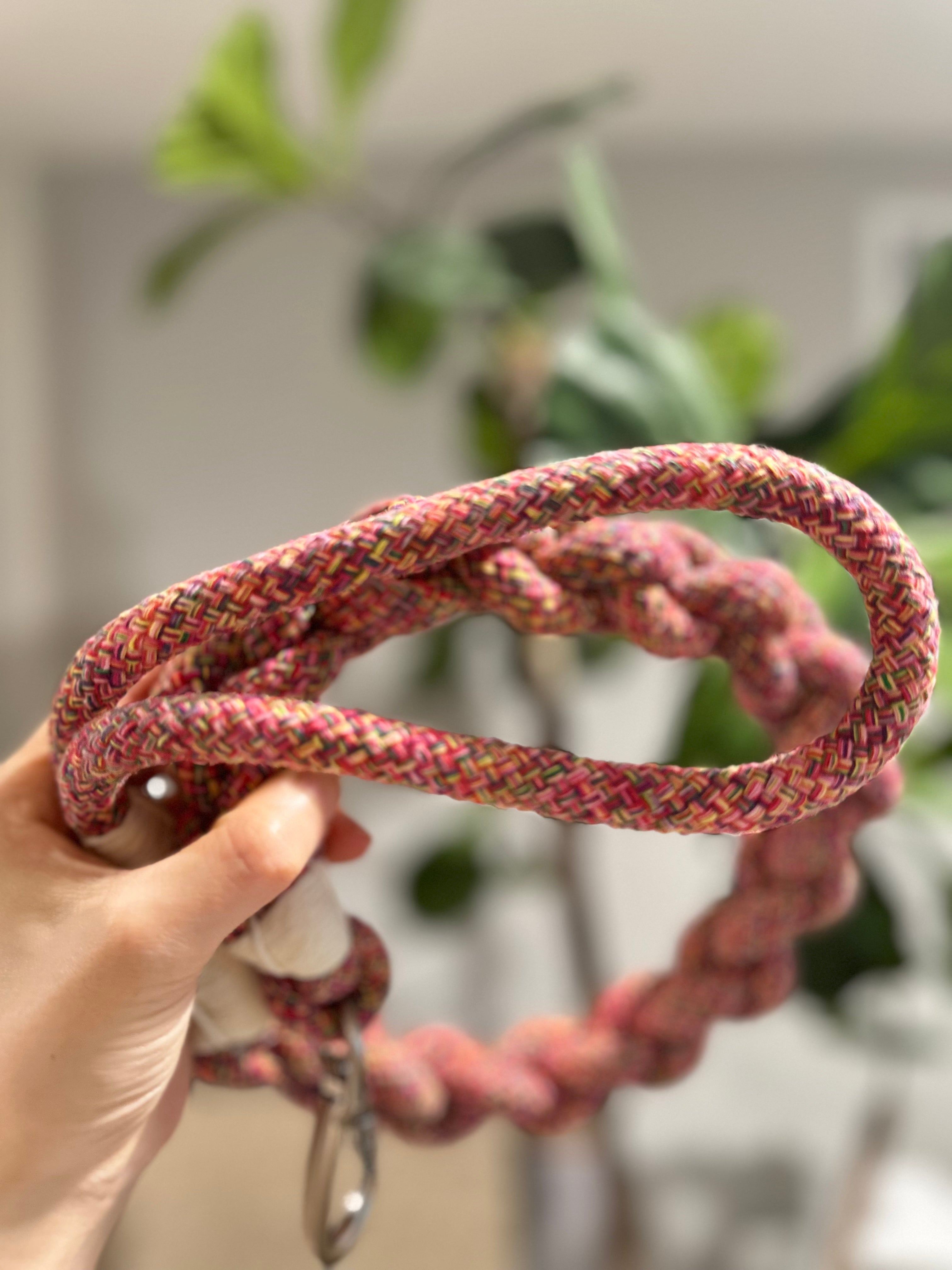 New: Handcrafted Rose Ember Dog Leash | Sustainable |Stylish-4