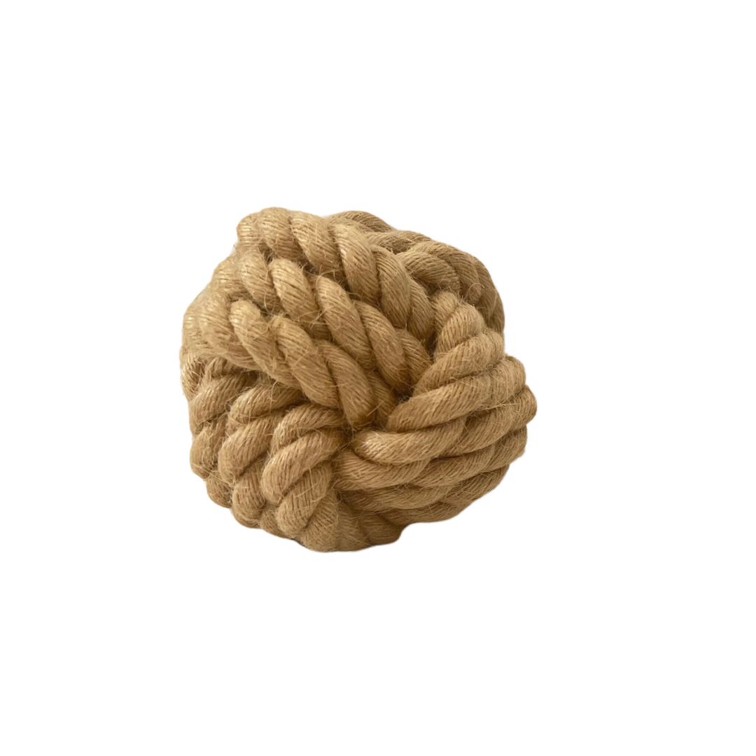 Natural Hemp Rope Ball Dog Toy | Eco-Friendly, Durable Playtime Essential | Knotty Pawz