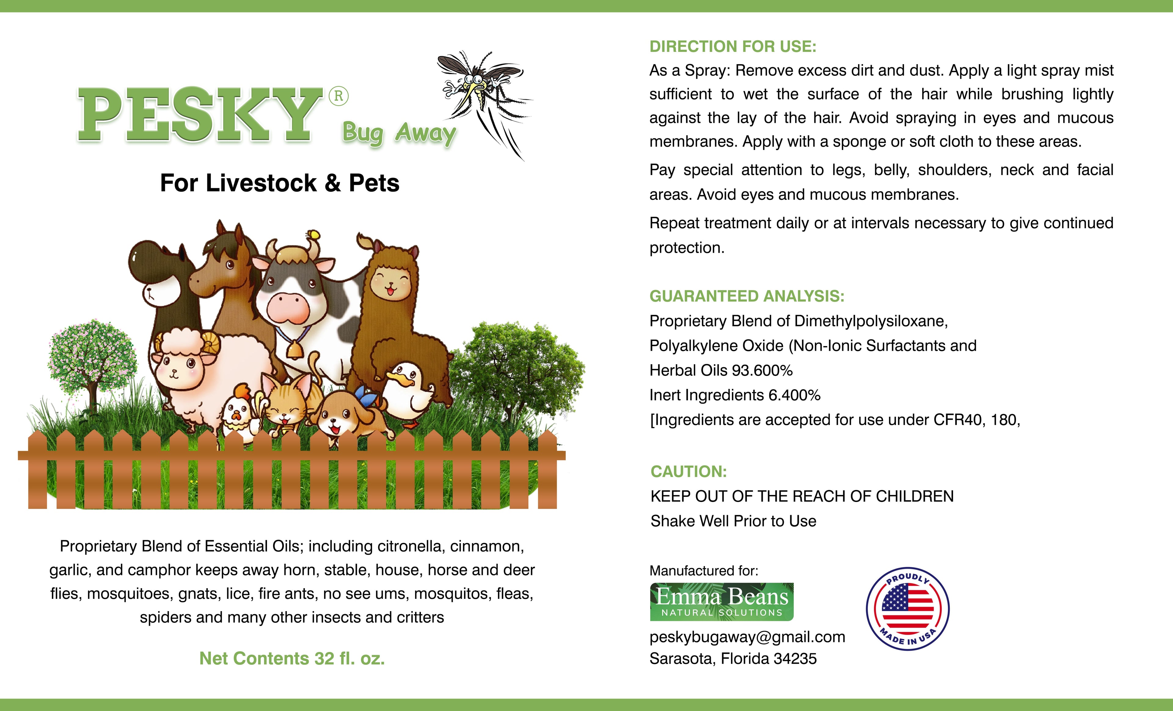 PESKY® Bug Away for Livestock & Pets - Kennels, Coops, Barns, Stables, Enclosures, Feed & More-1