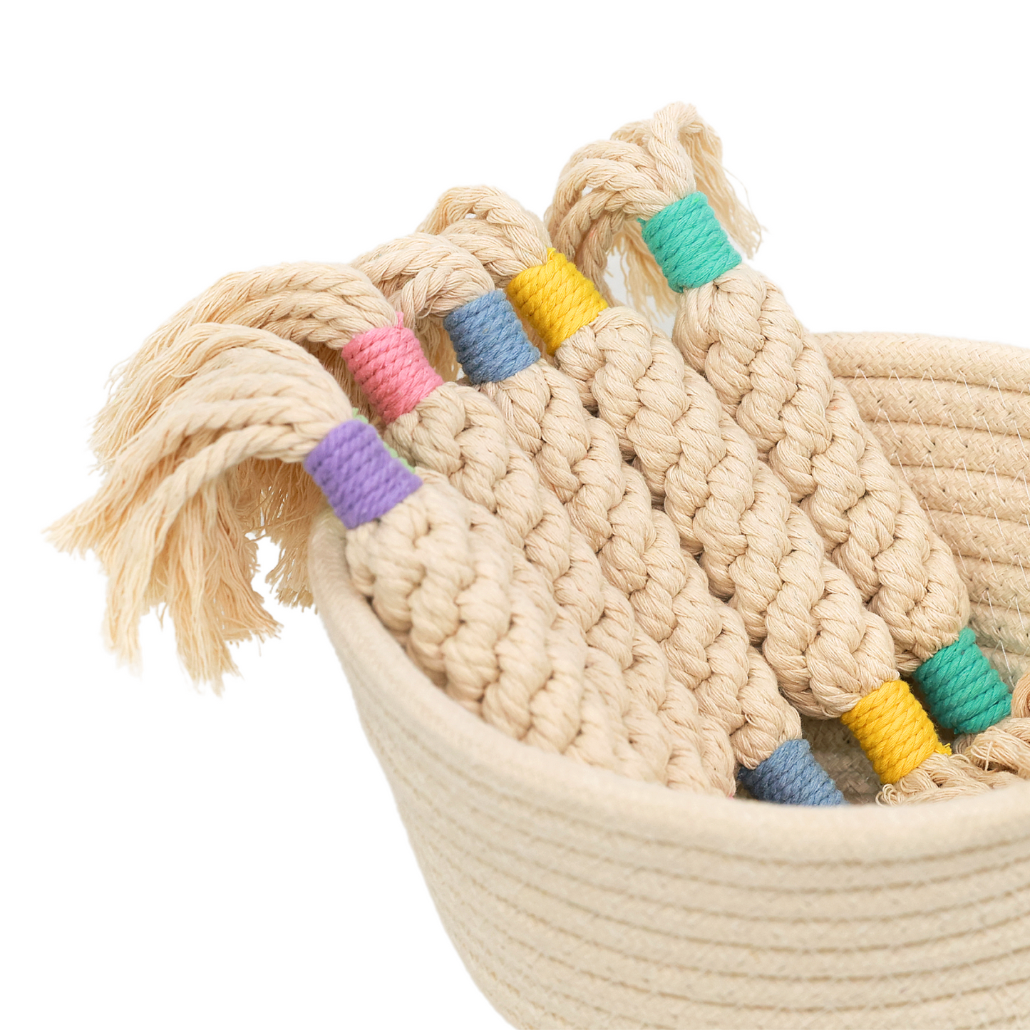 Rainbow Candy Macrame Rope Pet Toy-0