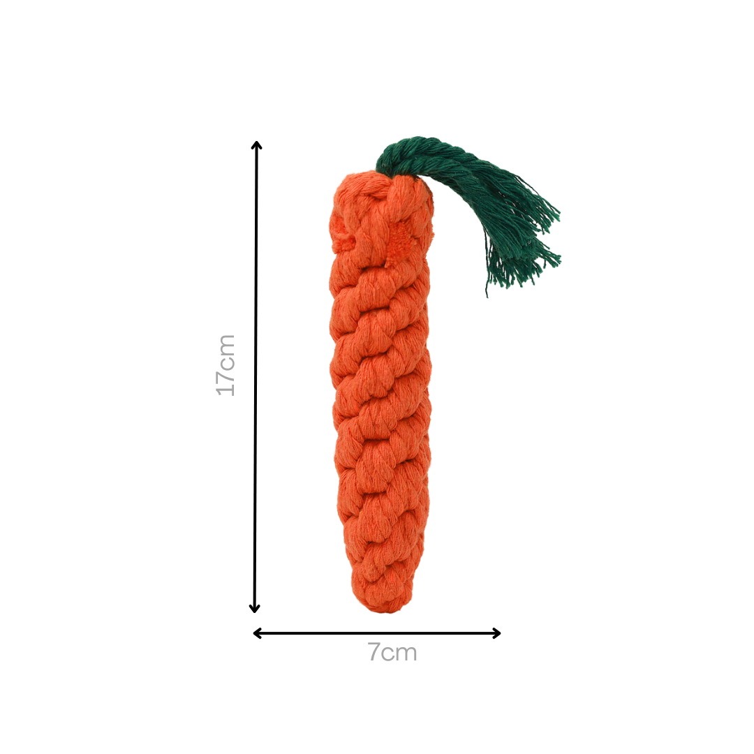 Large Carrot Rope Dog Toy - Durable Chew for Big Dogs by Knotty Pawz