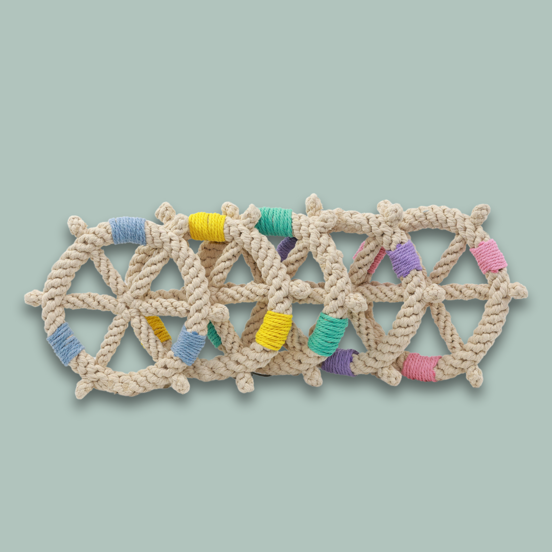 Color wheel Macrame Rope Pet Toy-1