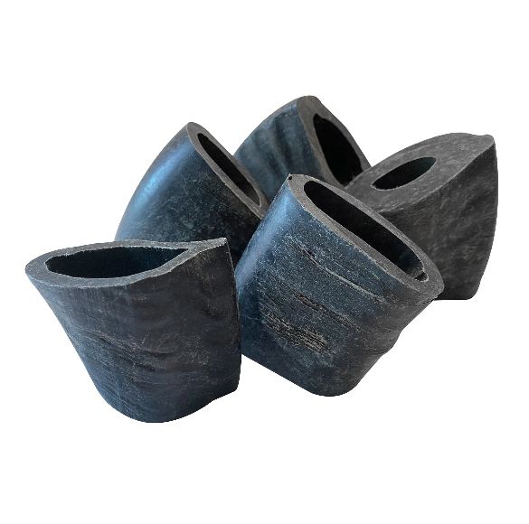 Set of five WATER BUFFALO TUFFIE DOG CHEWS on a white background