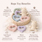 Rope toys with benefits listed on a white background