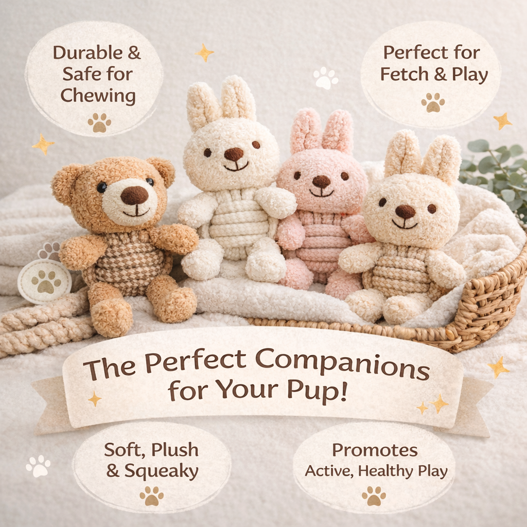 Squeaky Rope Buddies | Eco-Friendly Interactive Dog Toy | Knotty Pawz