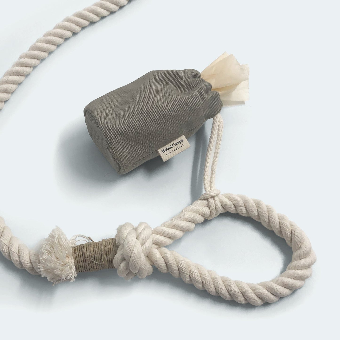 Boba & Vespa Cloth Dog Poop Bag Holder in Cotton Canvas-3