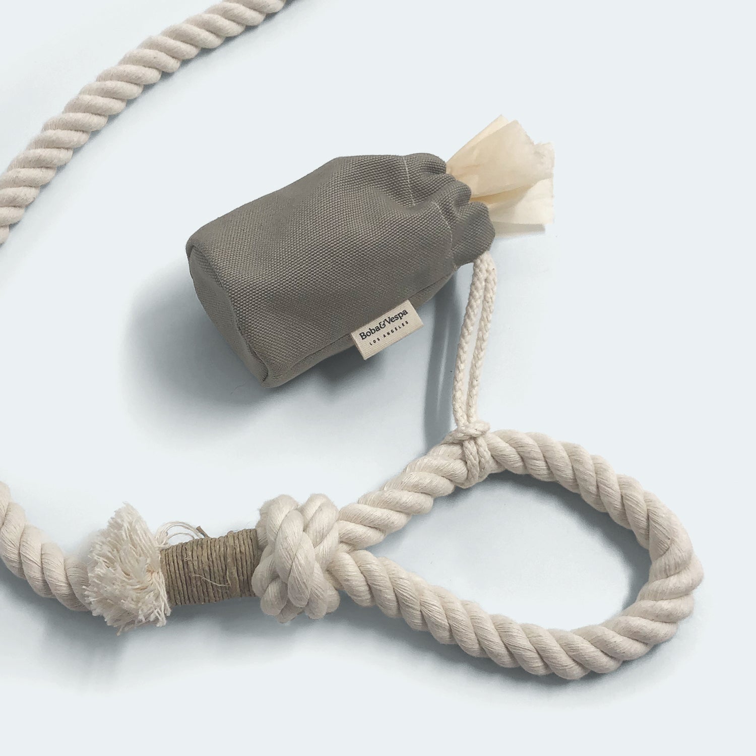 Boba & Vespa Cloth Dog Poop Bag Holder in Cotton Canvas-3