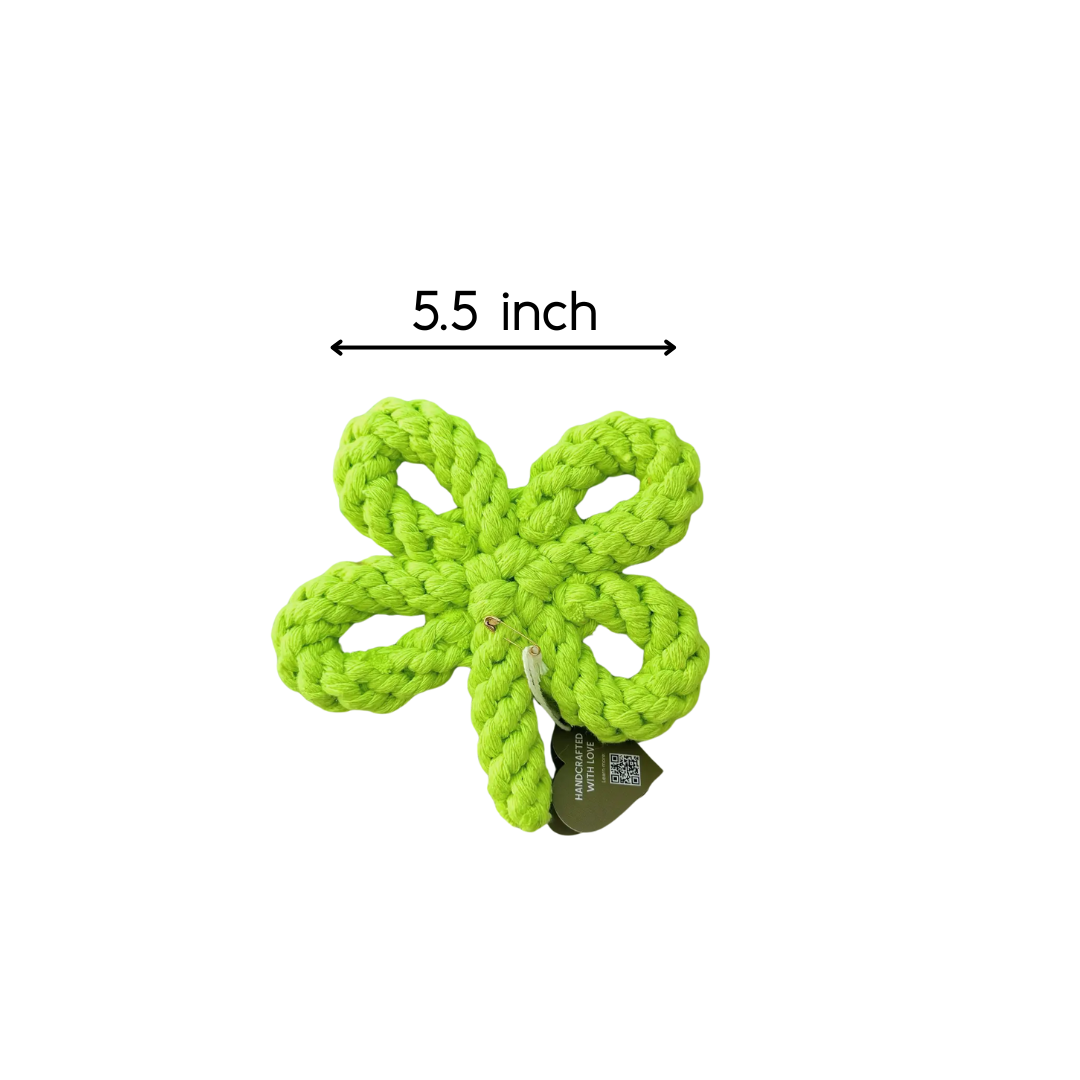 Handcraft Lucky Clover Macrame Dog Rope Toy-3
