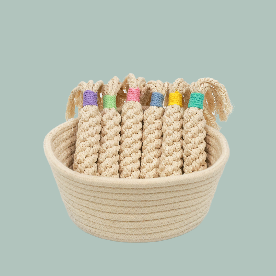 Rainbow Candy Macrame Rope Pet Toy-1