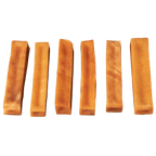 Six dog churpi cheese chews on a white background