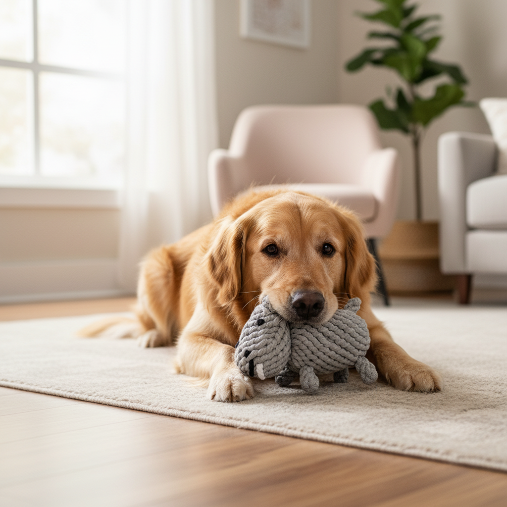 Large Gray Hippo Dog Rope Toys-3