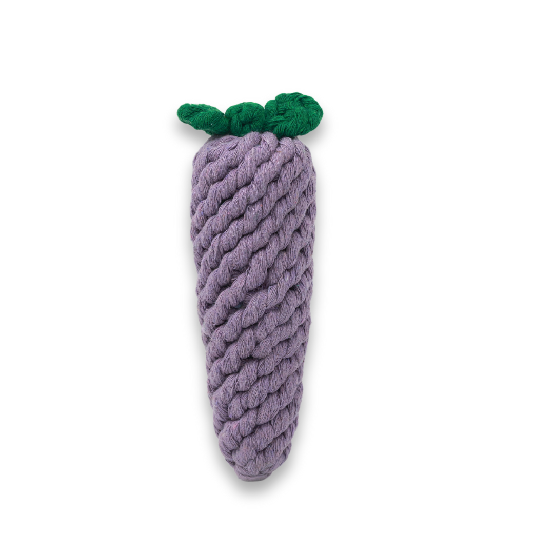 Handmade Eggplant Rope Toy-0