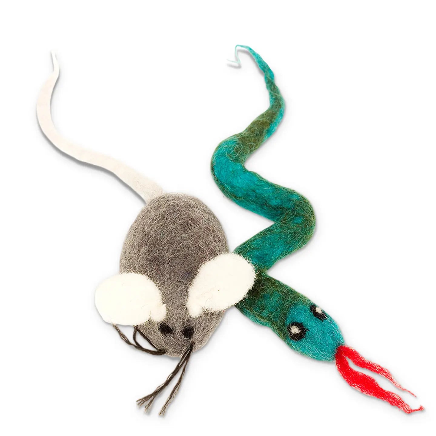 Karma Cat Wool Mouse/Snake Cat Toy (Pair)-0