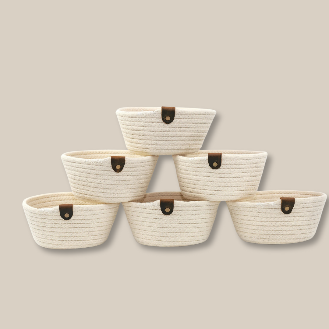 Knotty White Rope Basket – Sustainable Cotton Rope Storage by Knotty Pawz