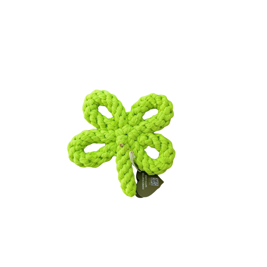 Handcraft Lucky Clover Macrame Dog Rope Toy-0