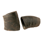 Two water buffalo tuffie dog chews on a white background