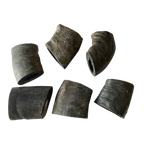 Water buffalo tuffie dog chews a white background